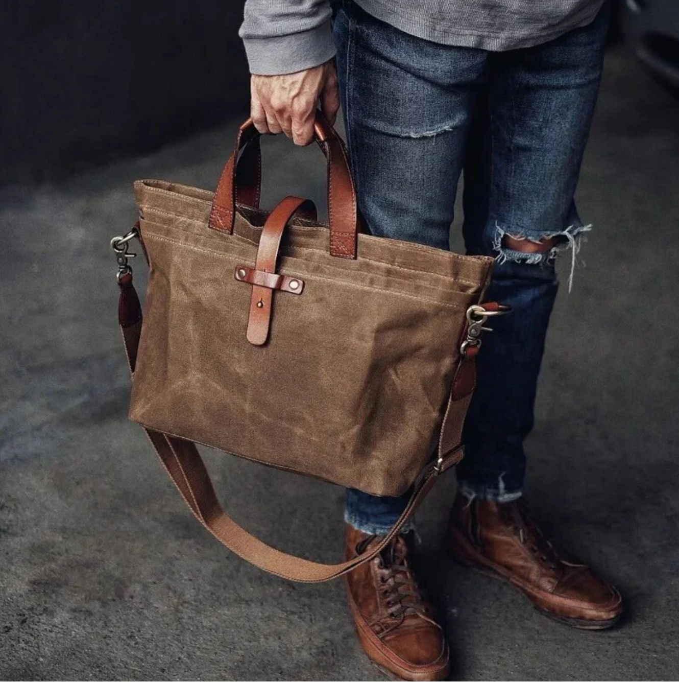 Lehmann Modehaus' Anton - Heirloom-Tasche Aus Gewachstem Canvas